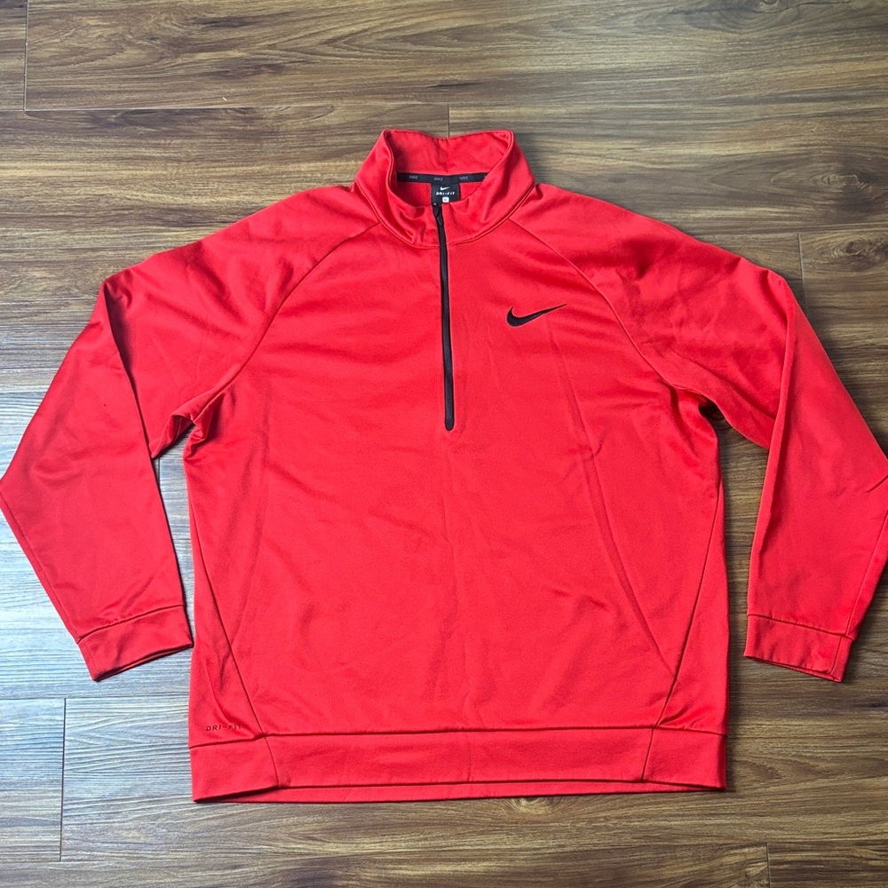 Nike Men's XL Performance Red Quarter-Zip Jacket